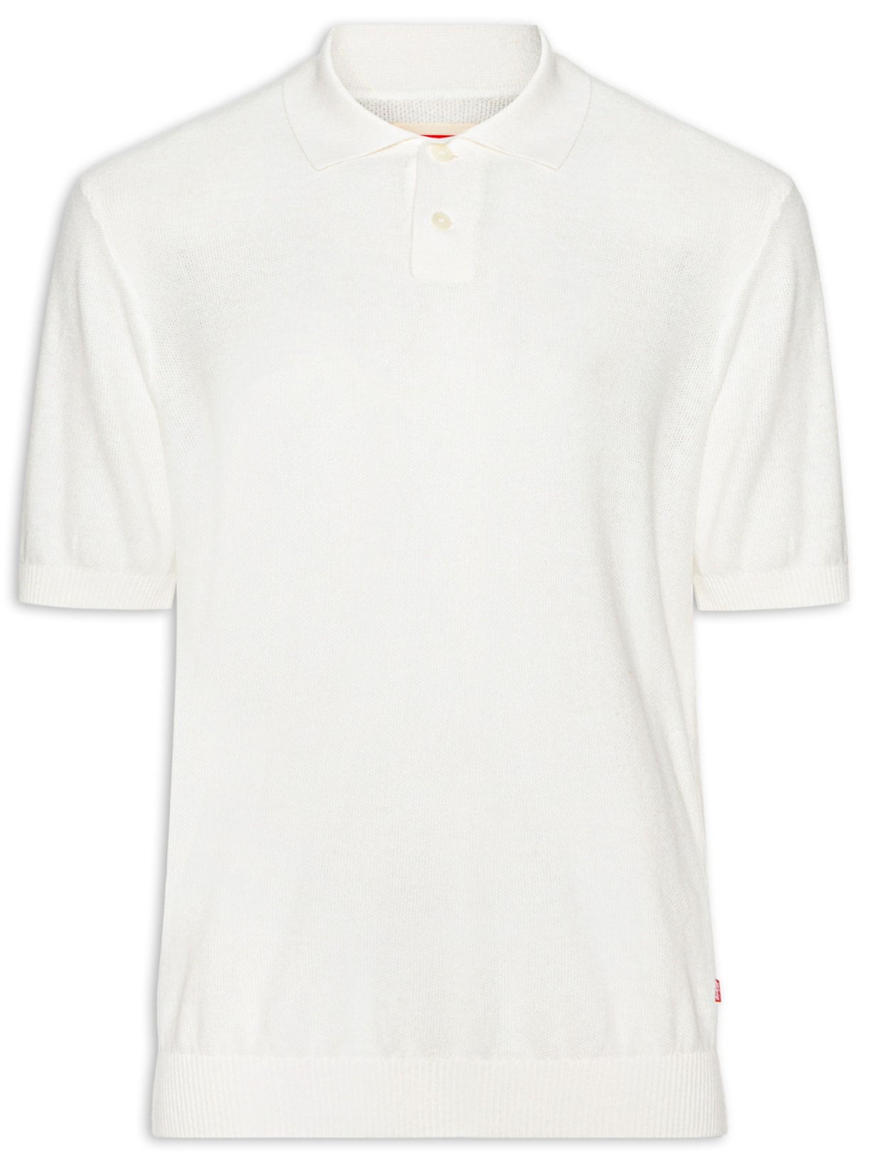 Polo Masculina Sweater Knit - Branco