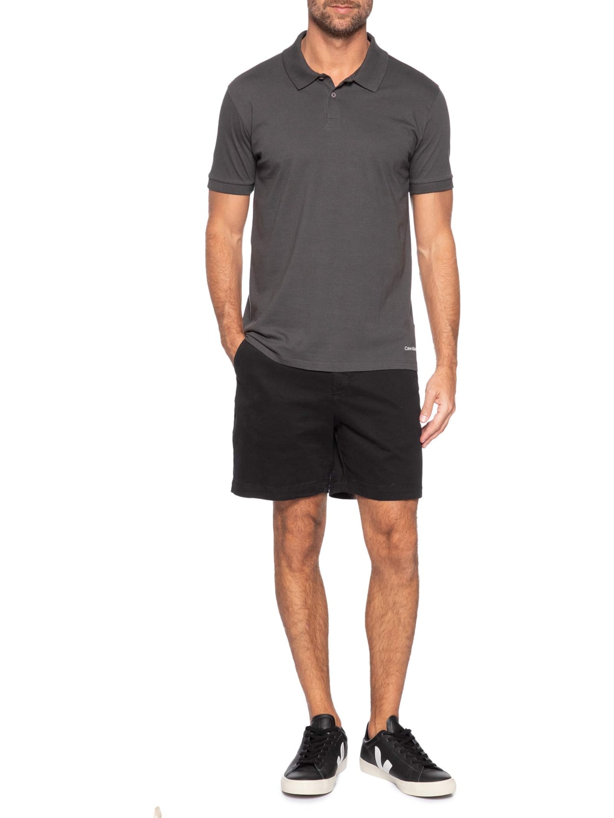 Polo Masculina Swimwear – Cinza Calvin Klein Jeans