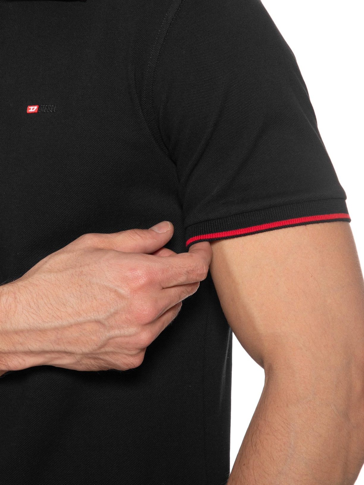 Polo Masculina T-Ferry Microdiv Logo Bordado Preto Diesel