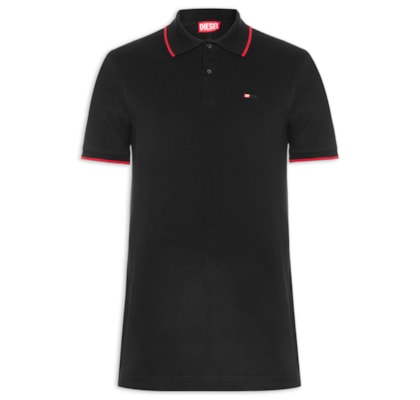 Polo Masculina T-Ferry Microdiv Logo Bordado - Preto