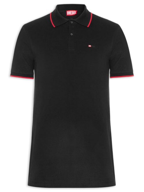 Polo Masculina T-Ferry Microdiv Logo Bordado - Preto
