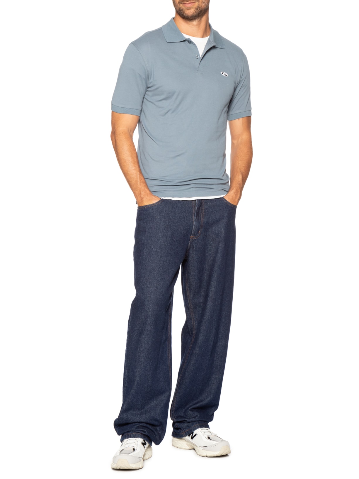 Polo Masculina T-Rejust-Doval-Pj Azul Diesel