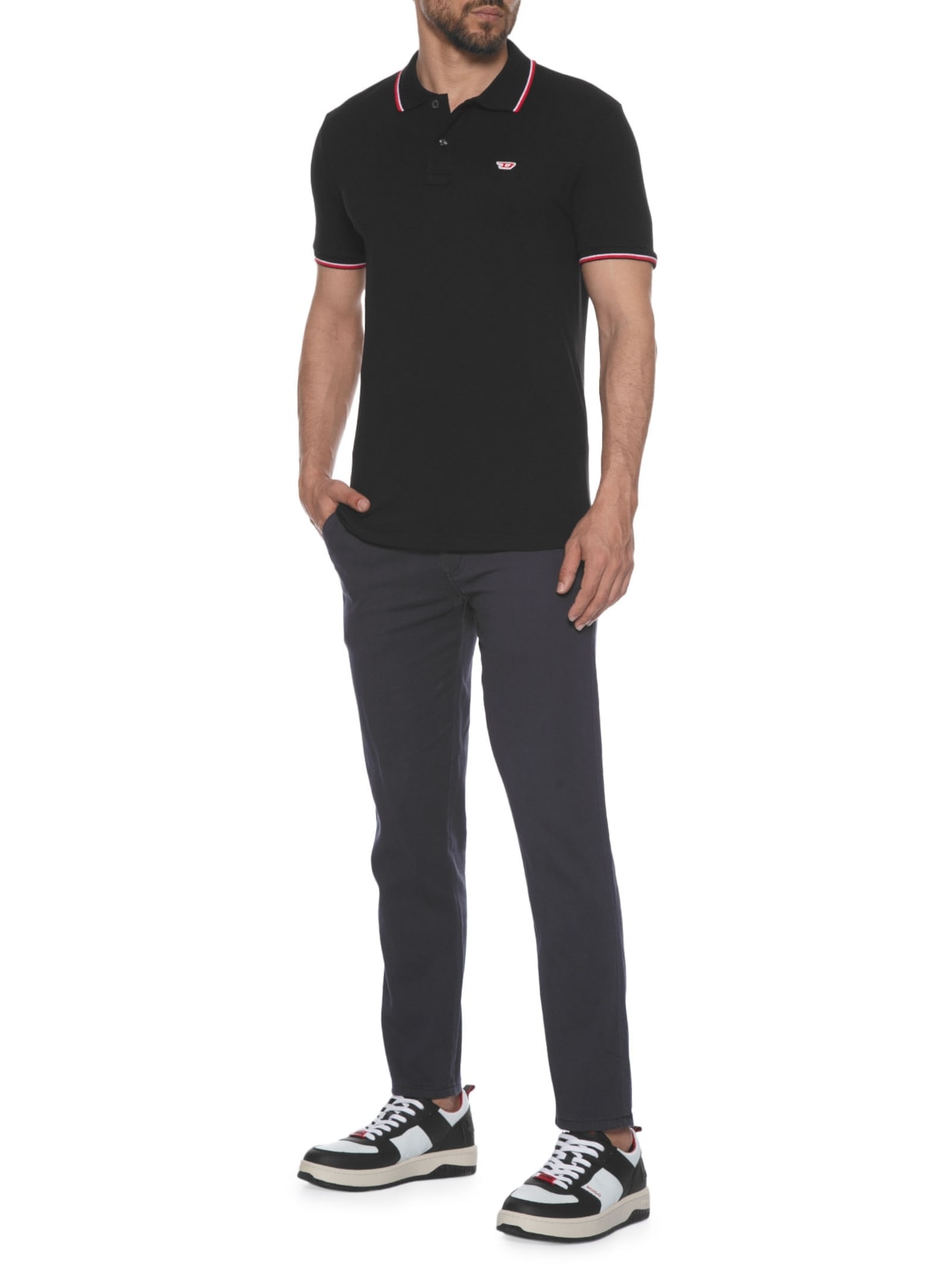 Polo Masculina T-smith-d Preto Diesel