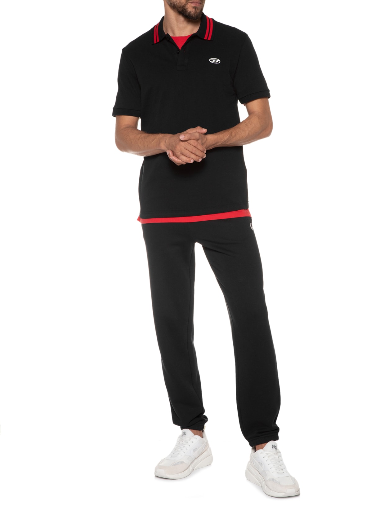 Polo Masculina T-vaida Preto Diesel