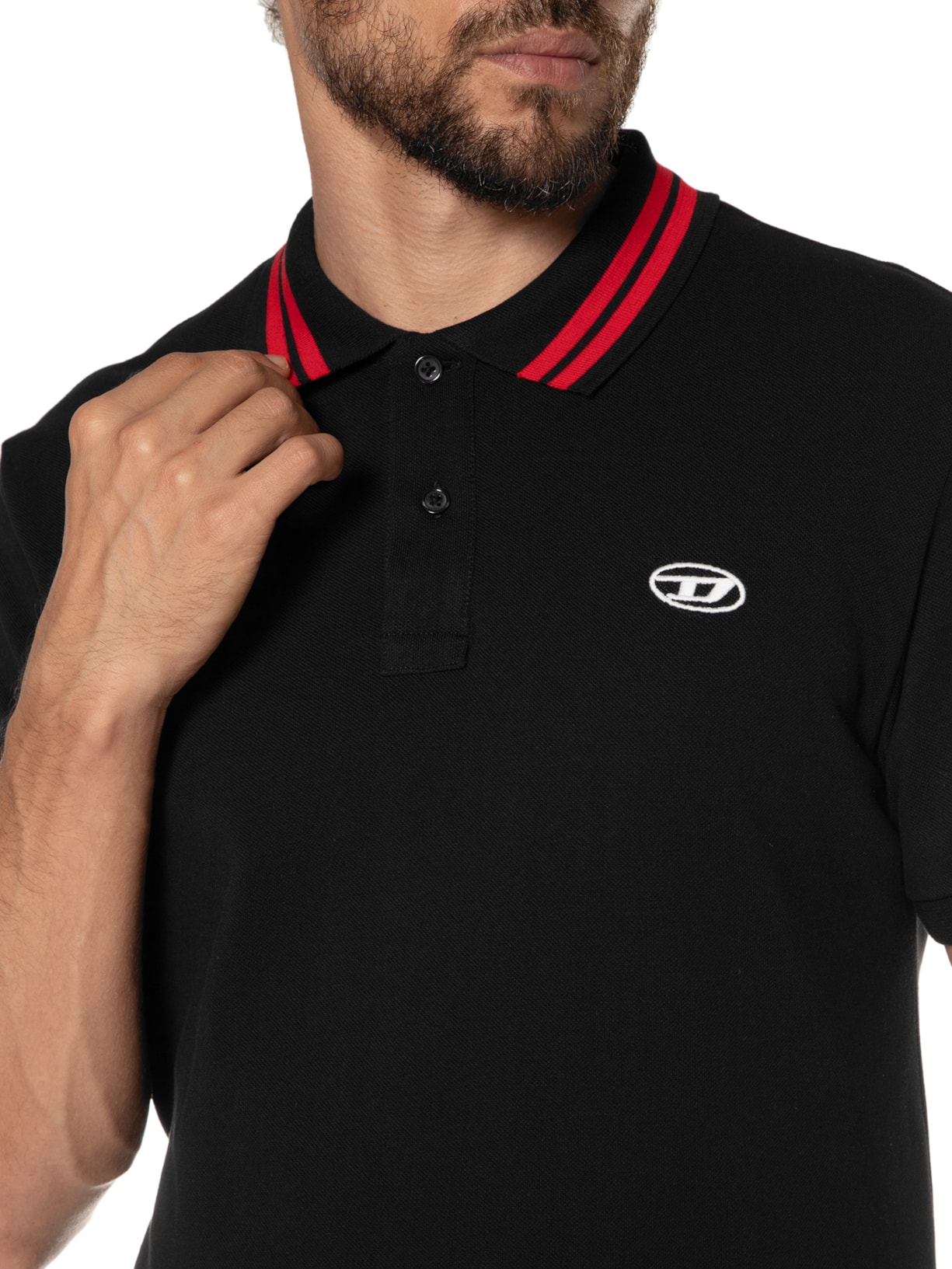 Polo Masculina T-vaida Preto Diesel