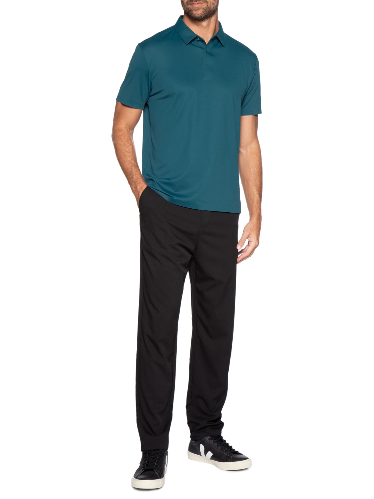 Polo Masculina Tech Corte A Laser Azul '2 Essential