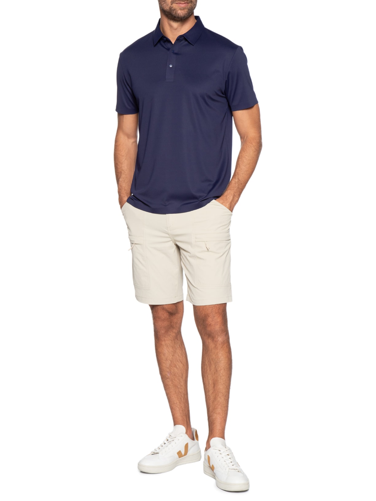 Polo Masculina Tech Corte A Laser Azul '2 Essential