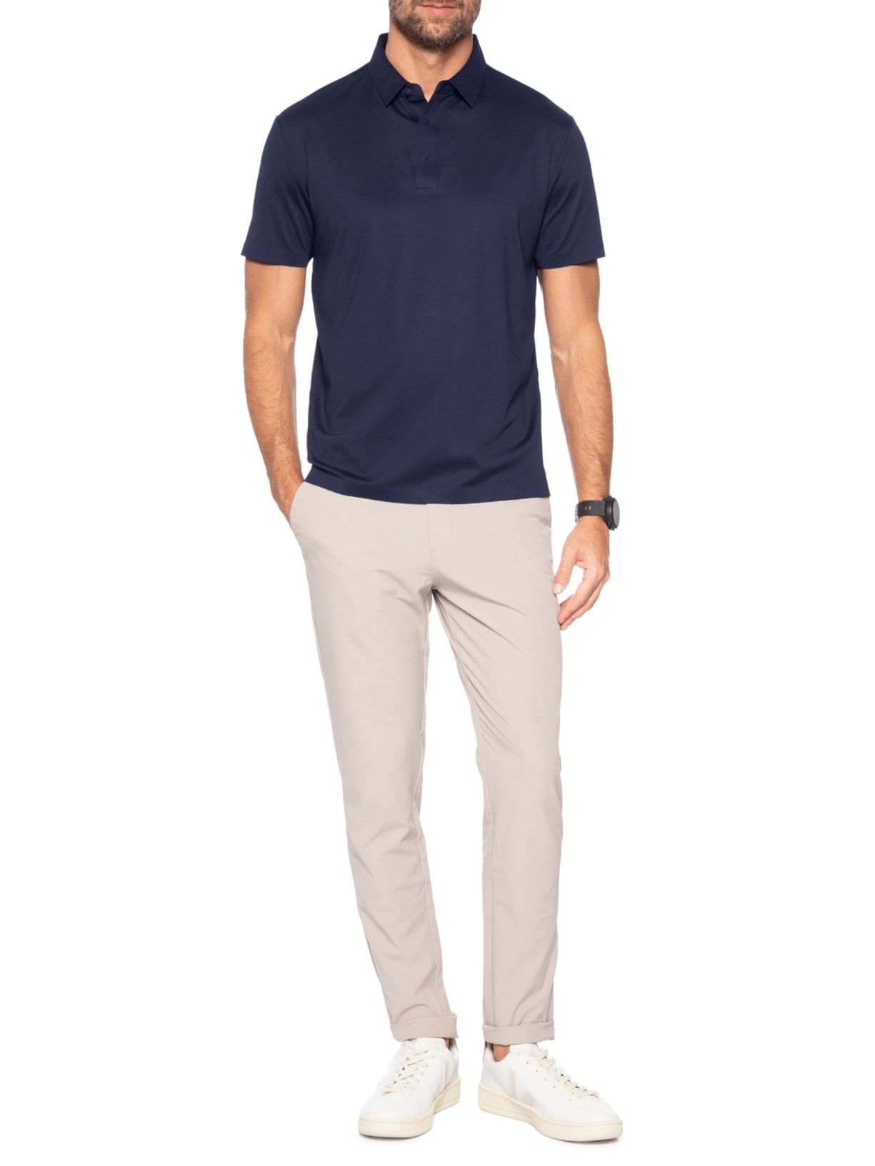 Polo Masculina Tech Corte A Laser Azul '2 Essential