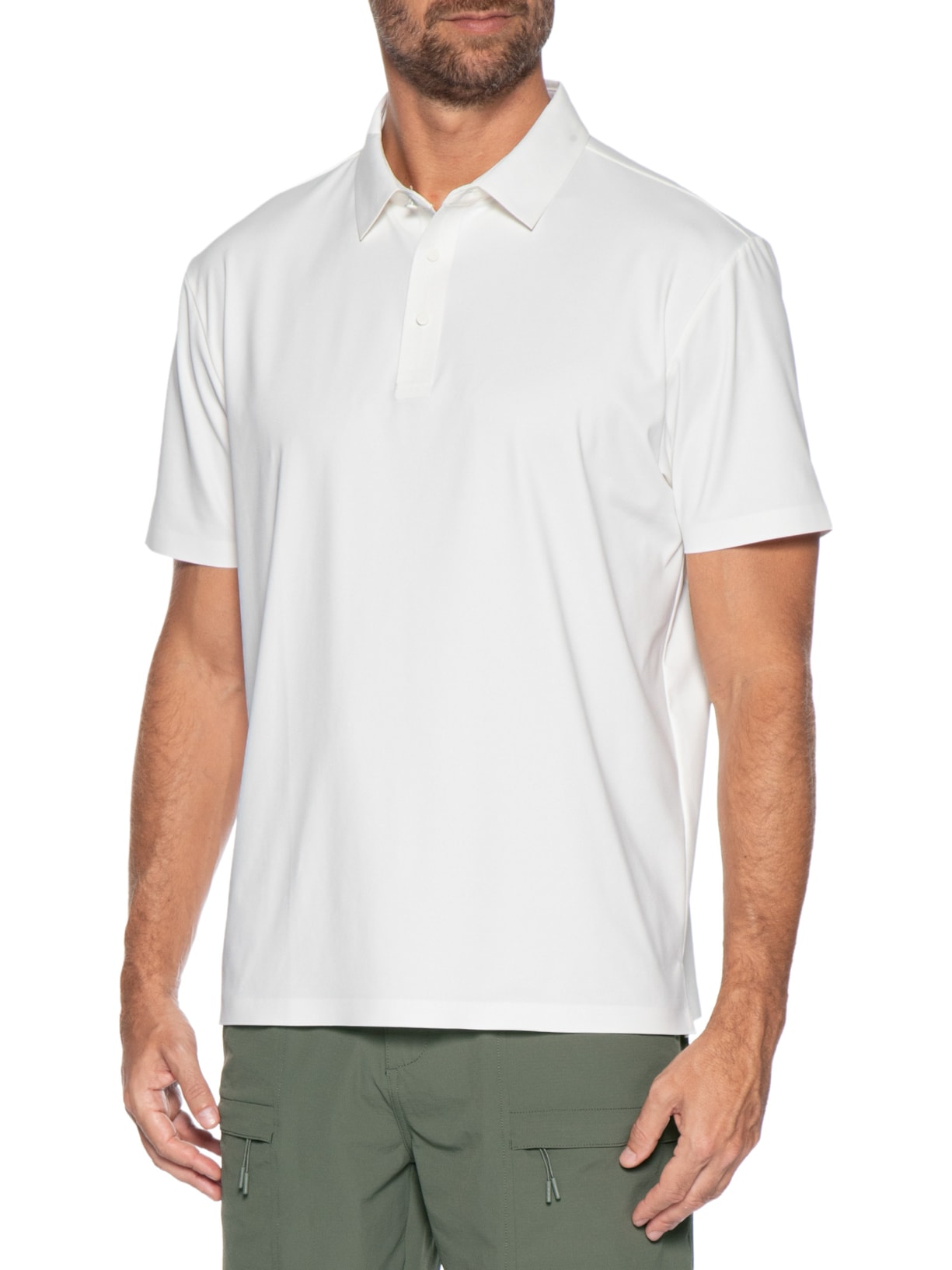 Polo Masculina Tech Corte A Laser Branco '2 Essential