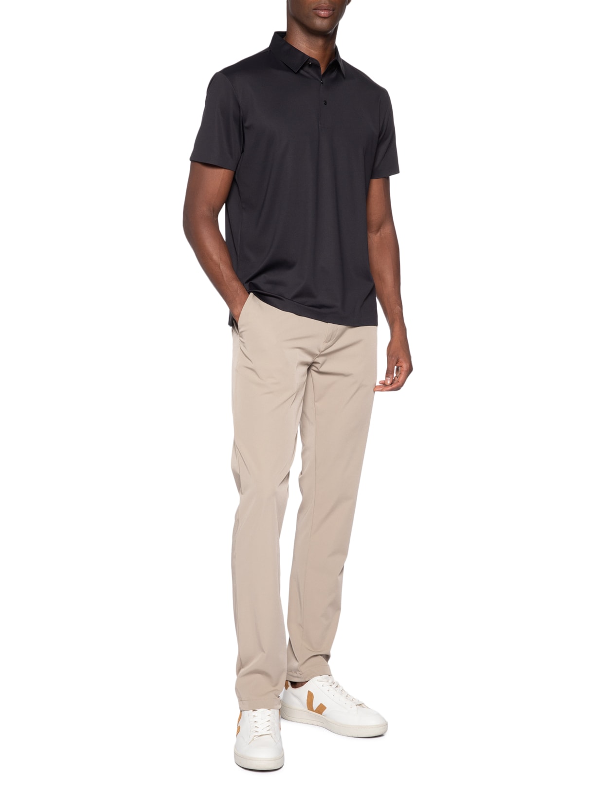 Polo Masculina Tech Corte A Laser Preto '2 Essential