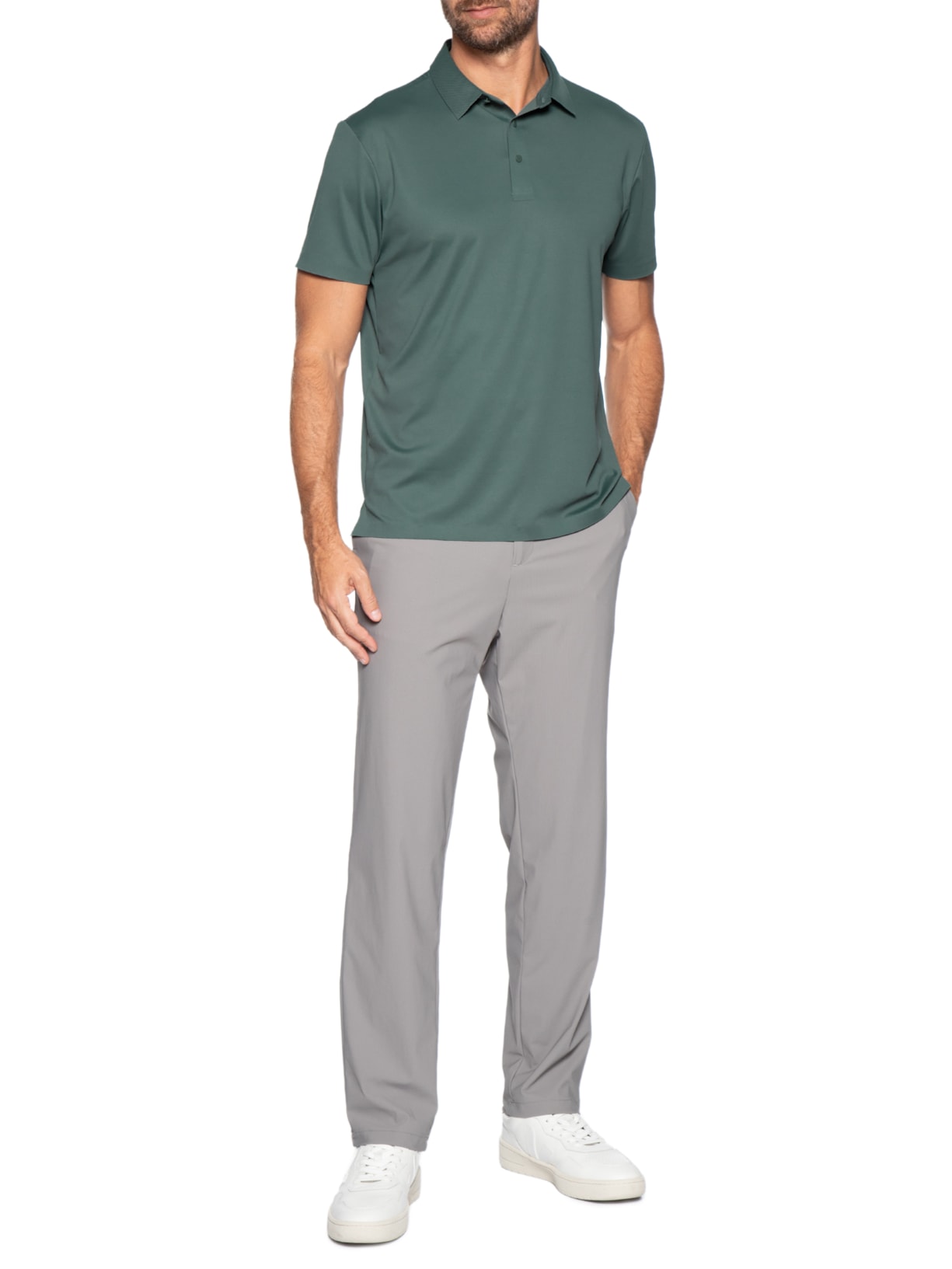 Polo Masculina Tech Corte A Laser Verde '2 Essential