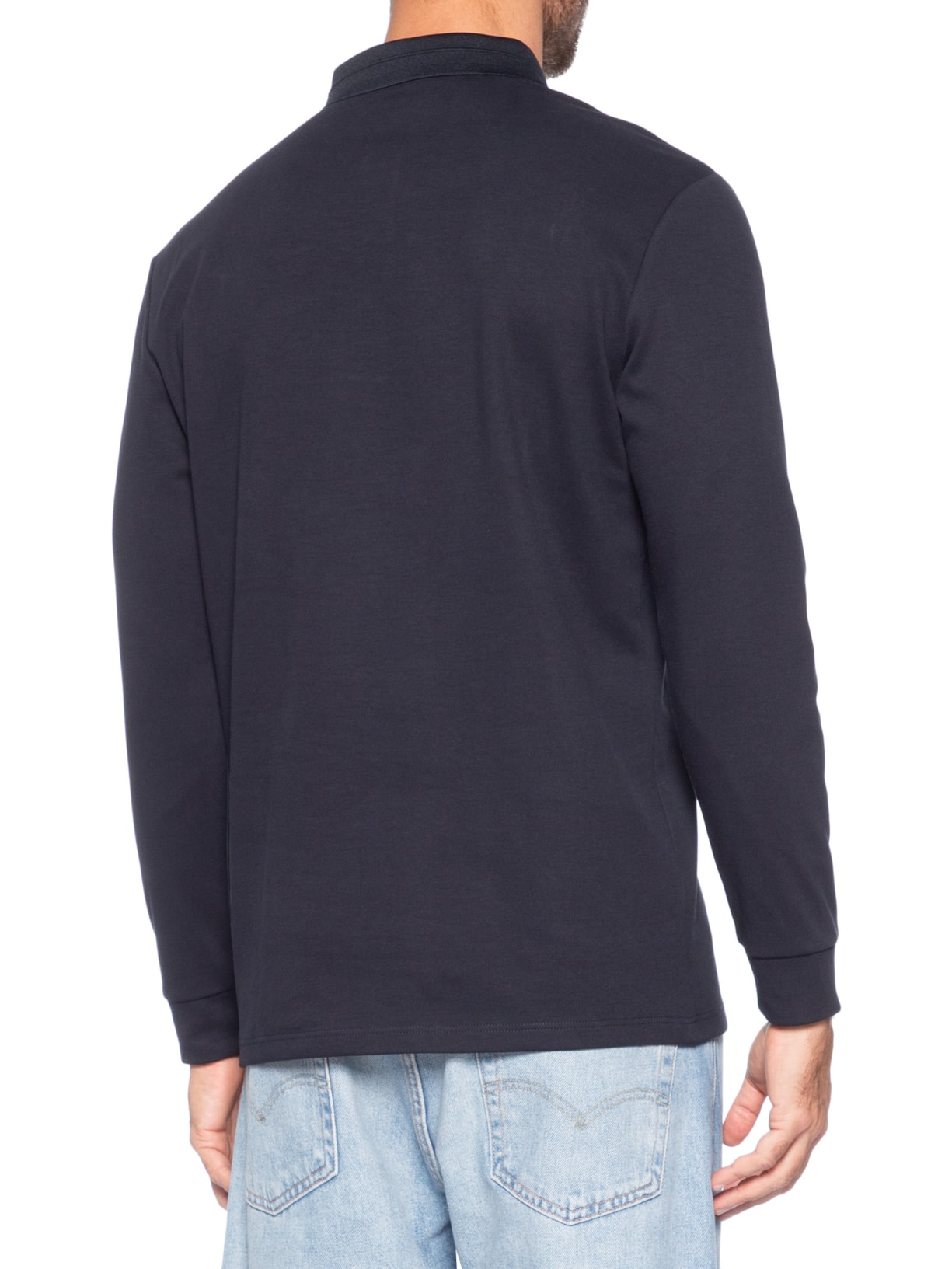 Polo Masculina Térmica Manga Longa Azul Basiq Men