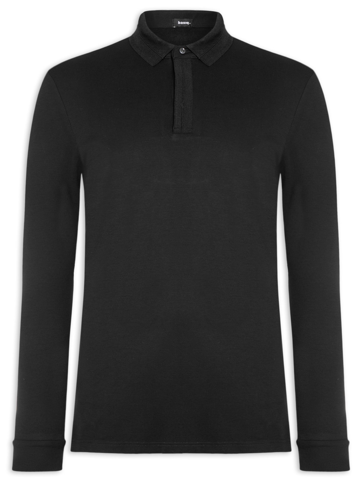 Polo Masculina Térmica Manga Longa Preto Basiq Men