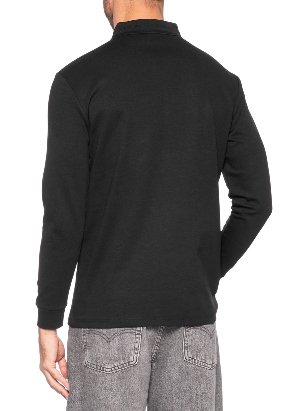 Polo Masculina Térmica Manga Longa Preto Basiq Men