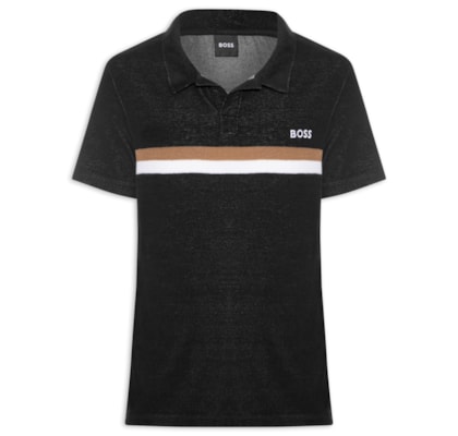Polo Masculina Terry Shirt - Preto