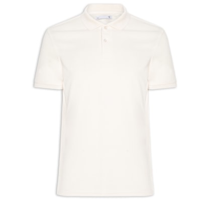 Polo Masculina Texturizada Algodão - Bege