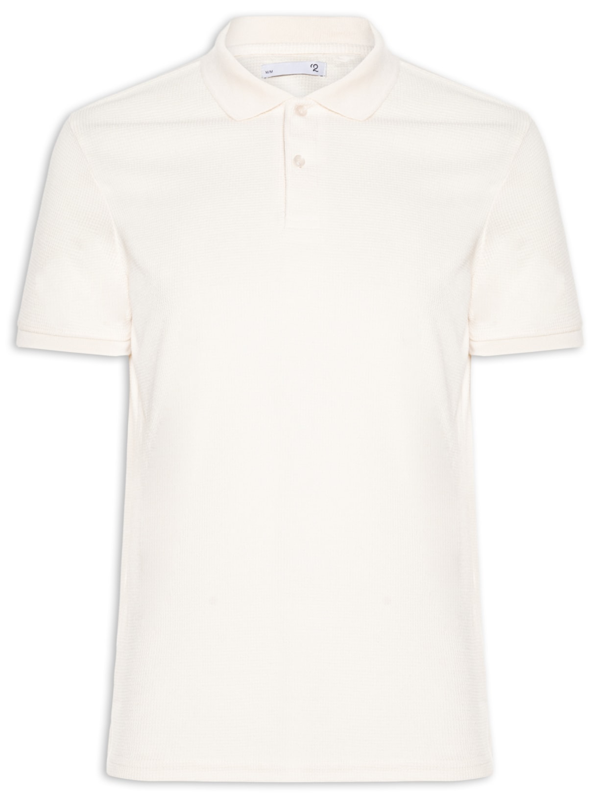 Polo Masculina Texturizada Algodão - Bege