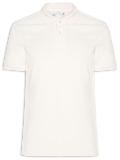 Polo Masculina Texturizada Algodão - Bege