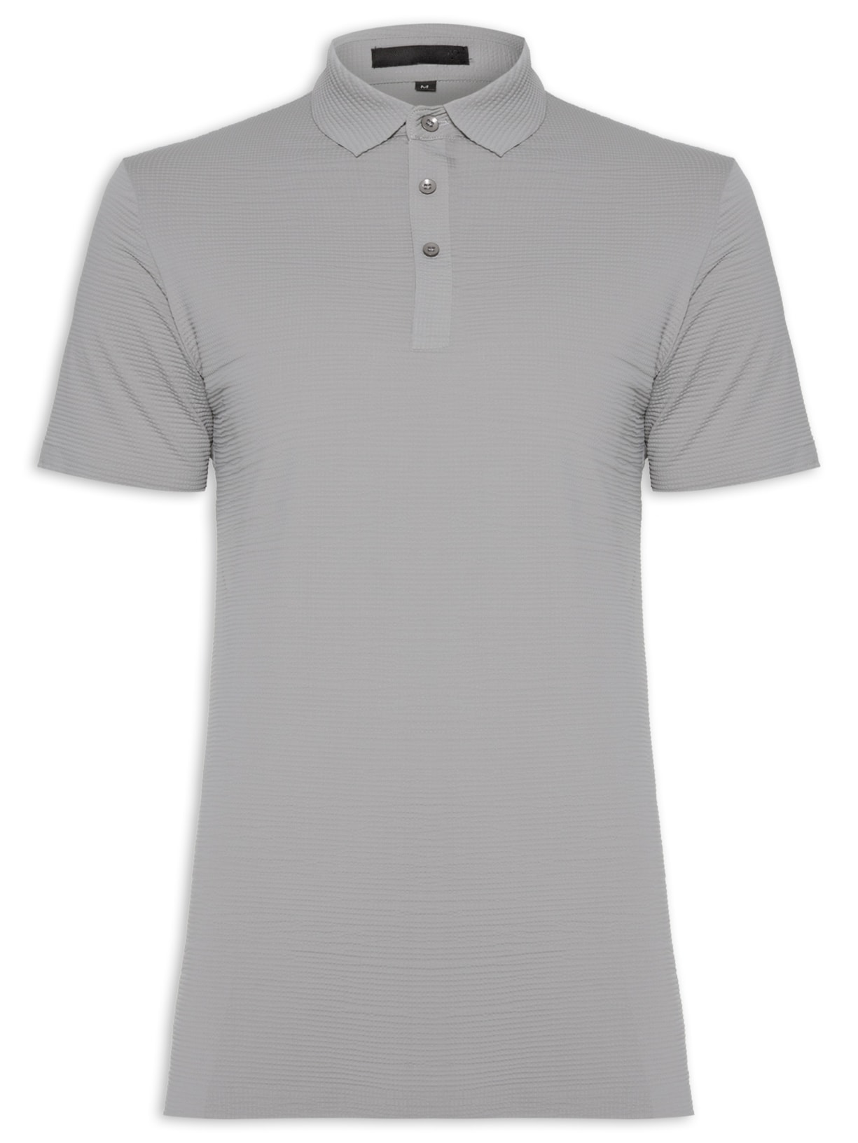 Polo Masculina Texturizada Comfy - Cinza