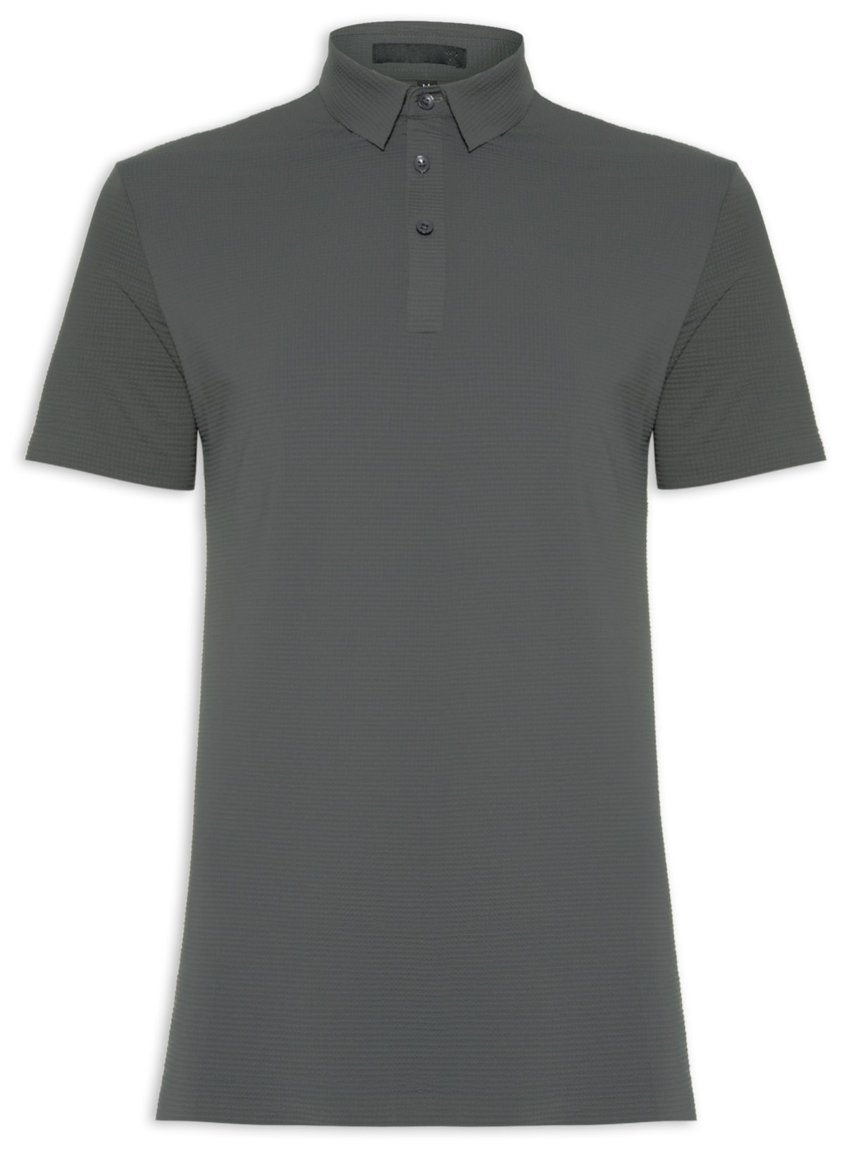 Polo Masculina Texturizada Comfy - Cinza