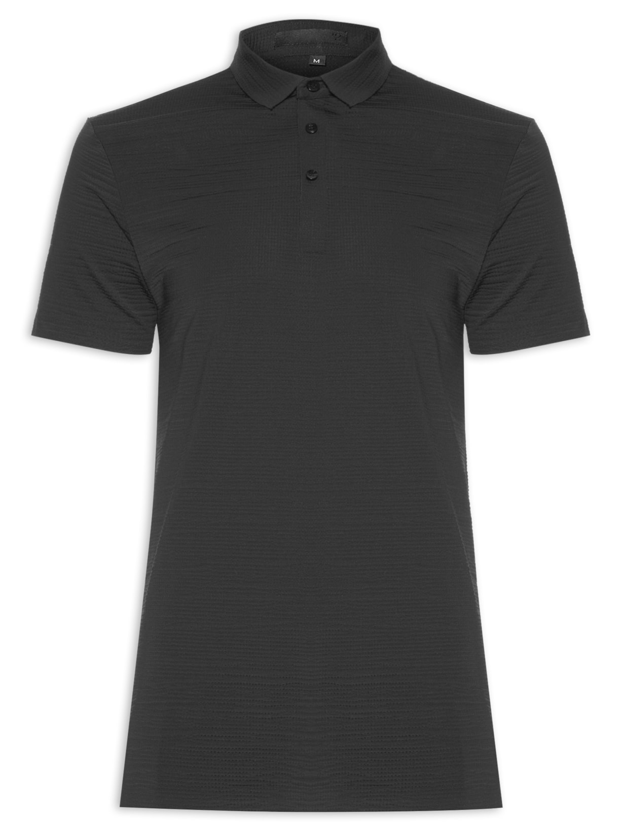 Polo Masculina Texturizada Comfy - Preto