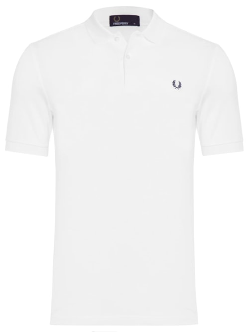 Polo Masculina "The Fred Perry Shirt" Em Piquet De Algodão - Branco