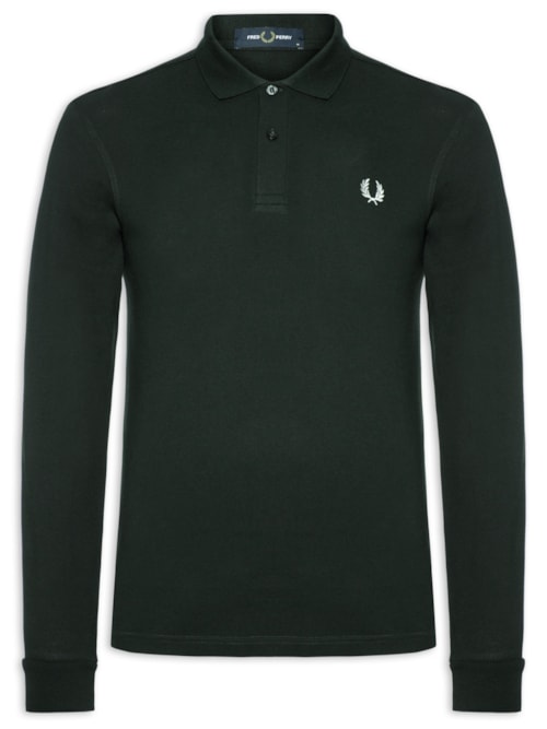 Polo Masculina "The Long Sleeve Fp Tennis Shirt" Regular Fit em Piquet de Algodão - Verde