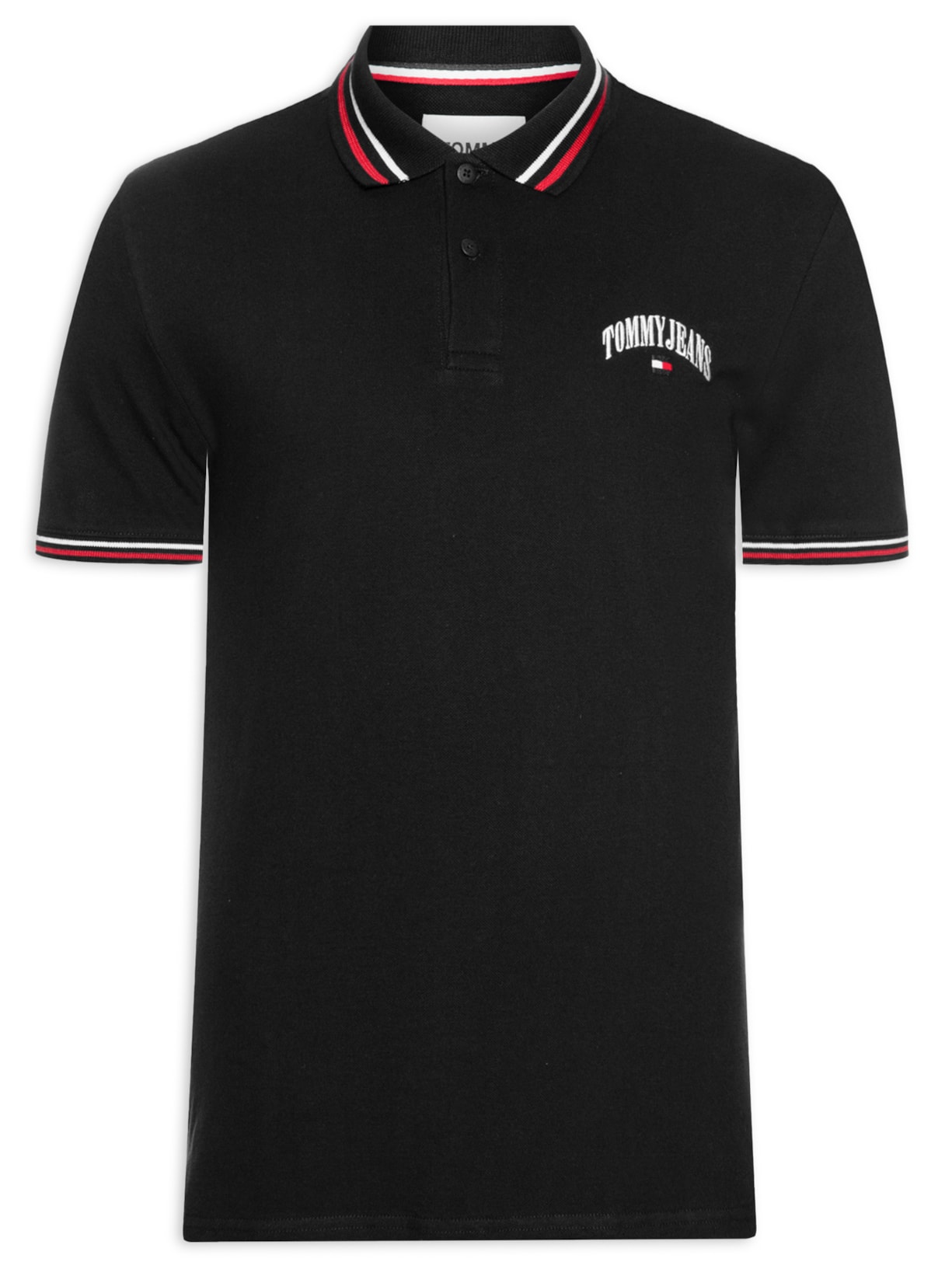 Polo Masculina Tipped Logo Arch - Preto