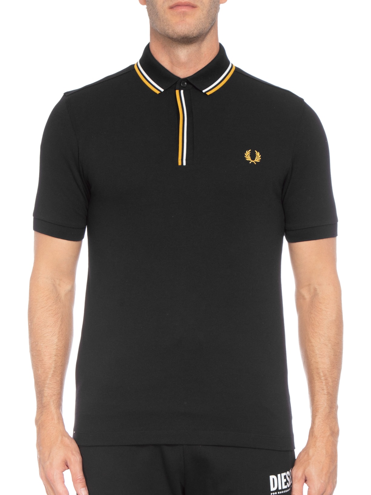 Polo Masculina Tipped Placket Shirt Preto Fred Perry
