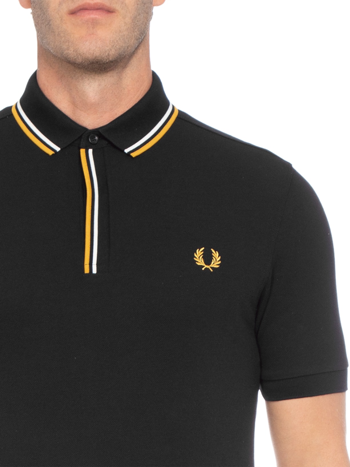 Polo Masculina Tipped Placket Shirt Preto Fred Perry
