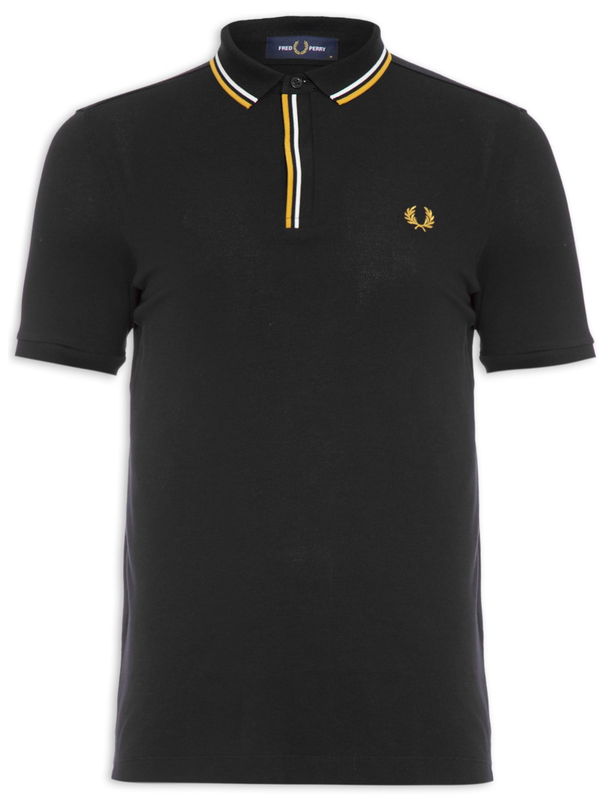 Polo Masculina Tipped Placket Shirt Preto Fred Perry