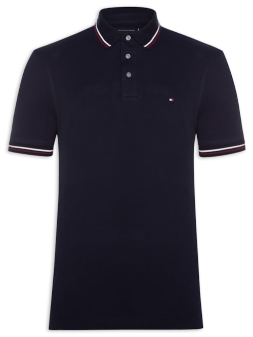 Polo Masculina Tipped Slim Fit - Azul