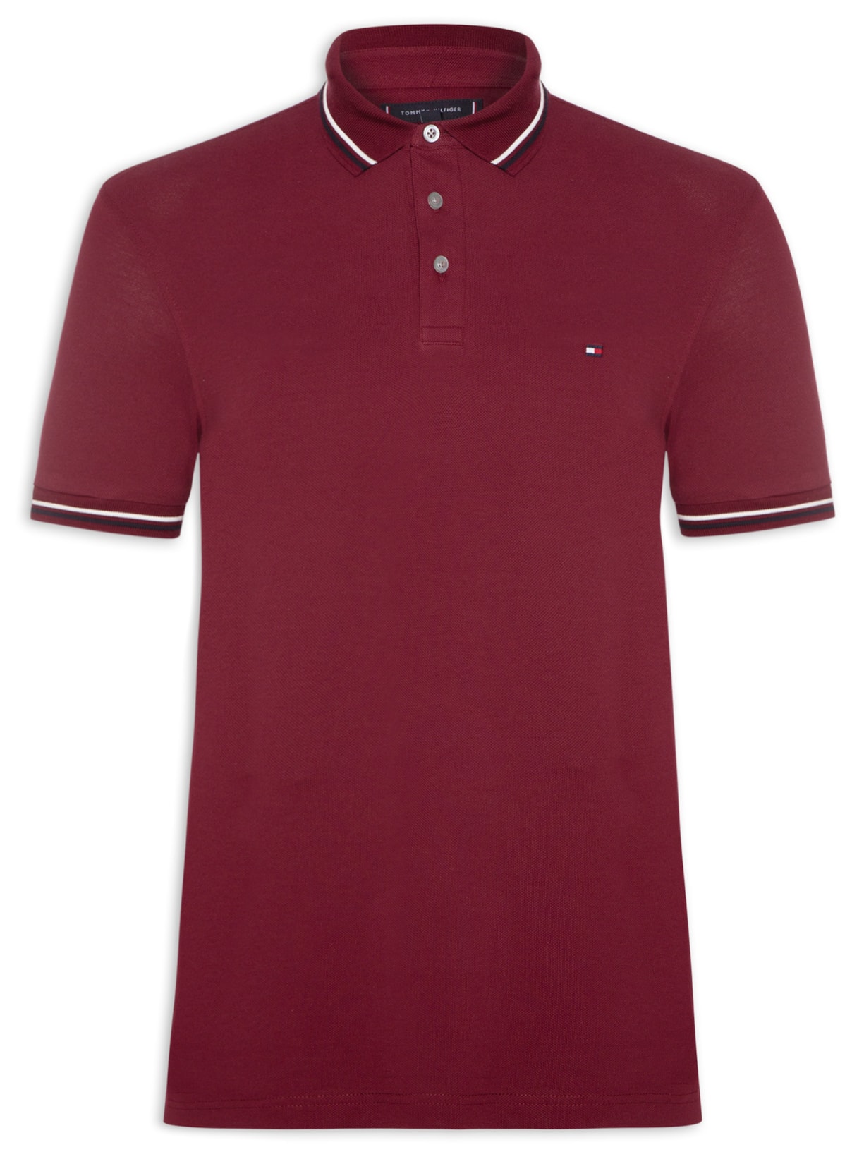 Polo Masculina Tipped Slim Fit - Vinho