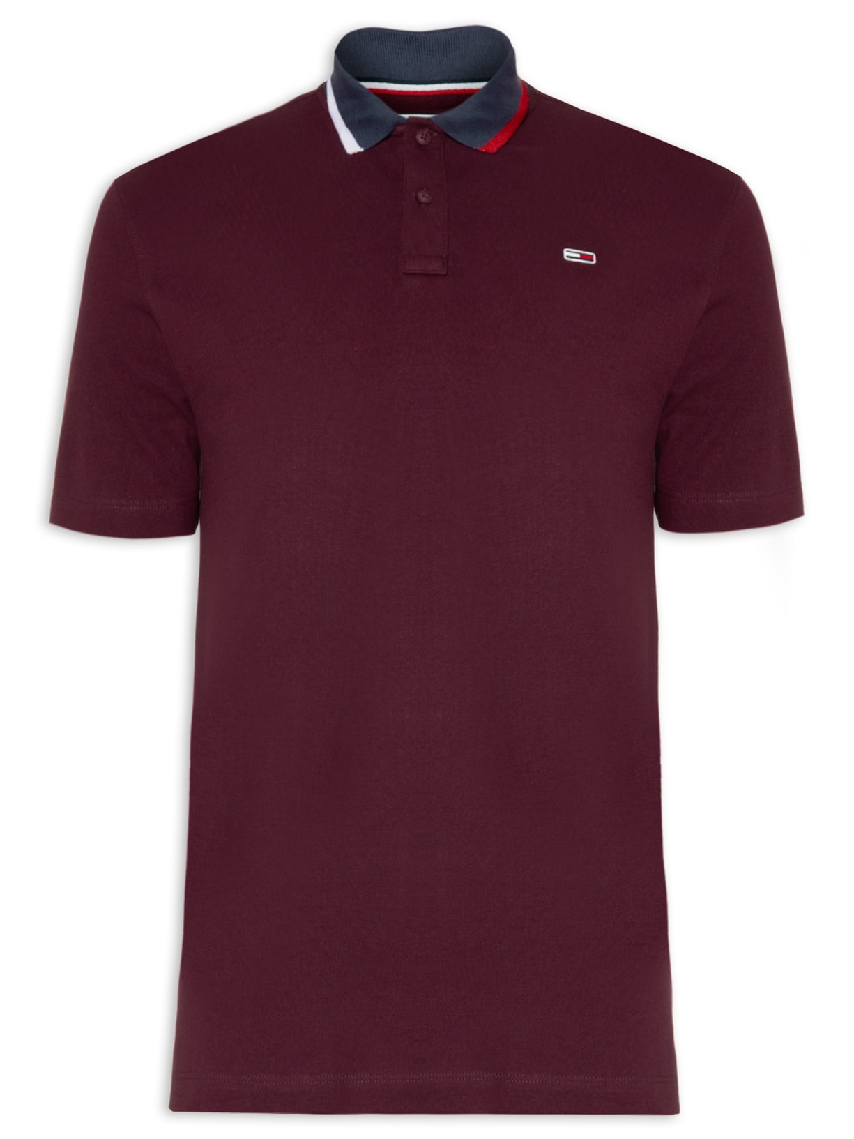 Polo Masculina Tjm Reg Flag Neck - Vinho
