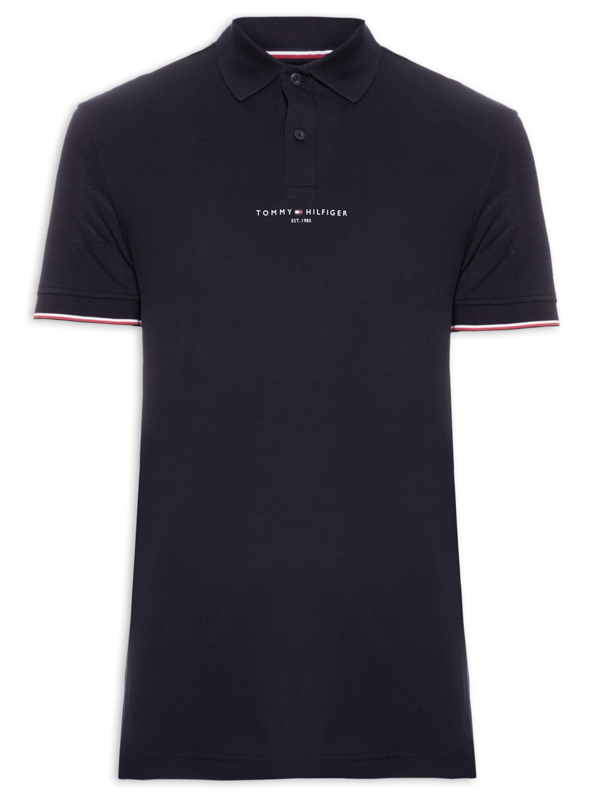Polo Masculina Tommy Logo Tipped Regular - Azul