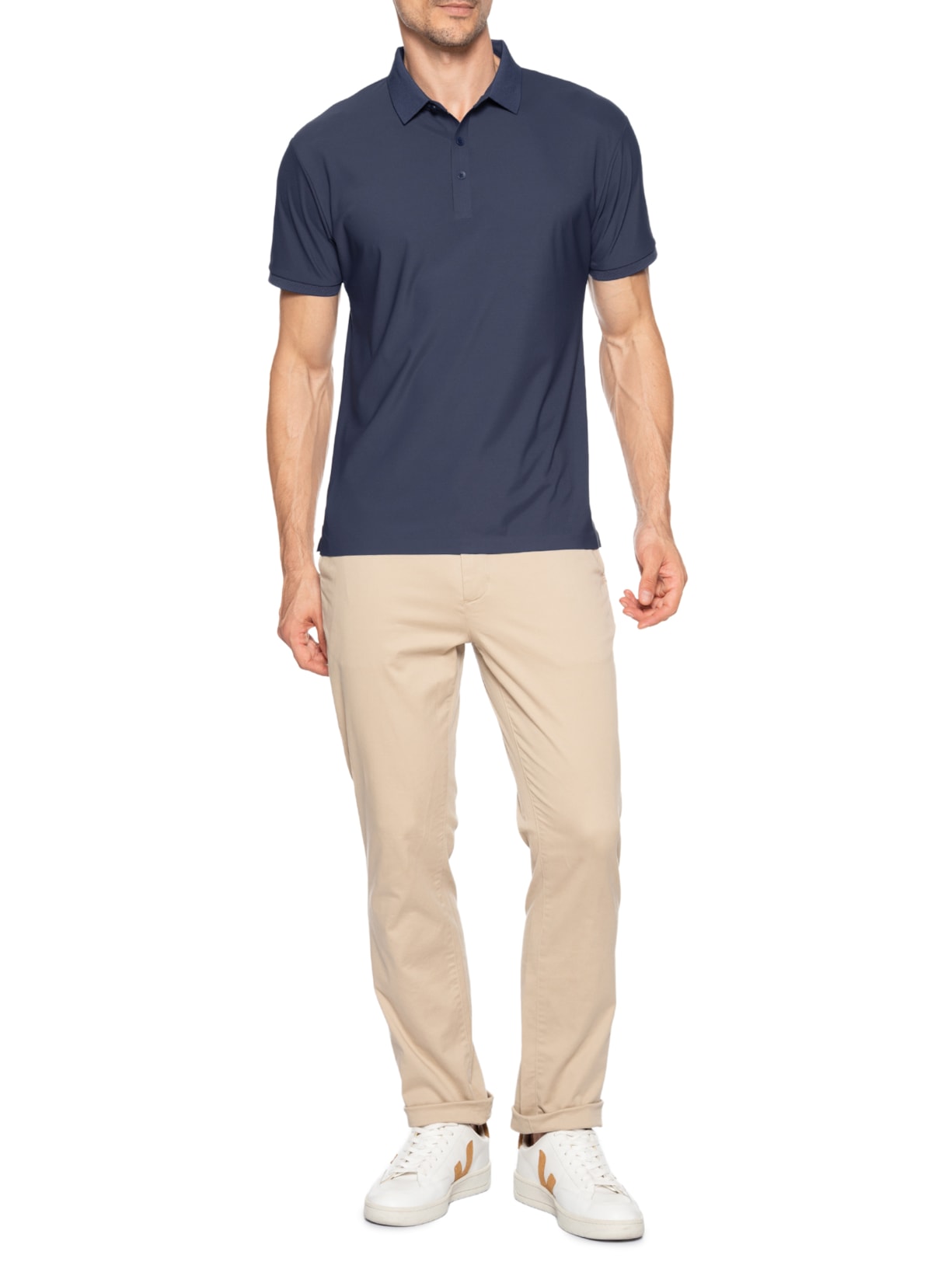 Polo Masculina Toque Gelado Sem Costura Azul '2 Essential