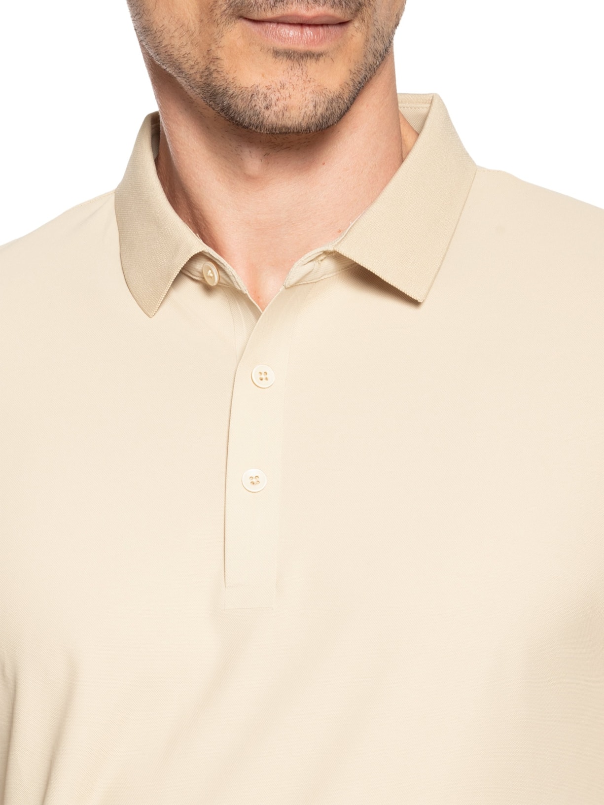 Polo Masculina Toque Gelado Sem Costura Bege '2 Essential