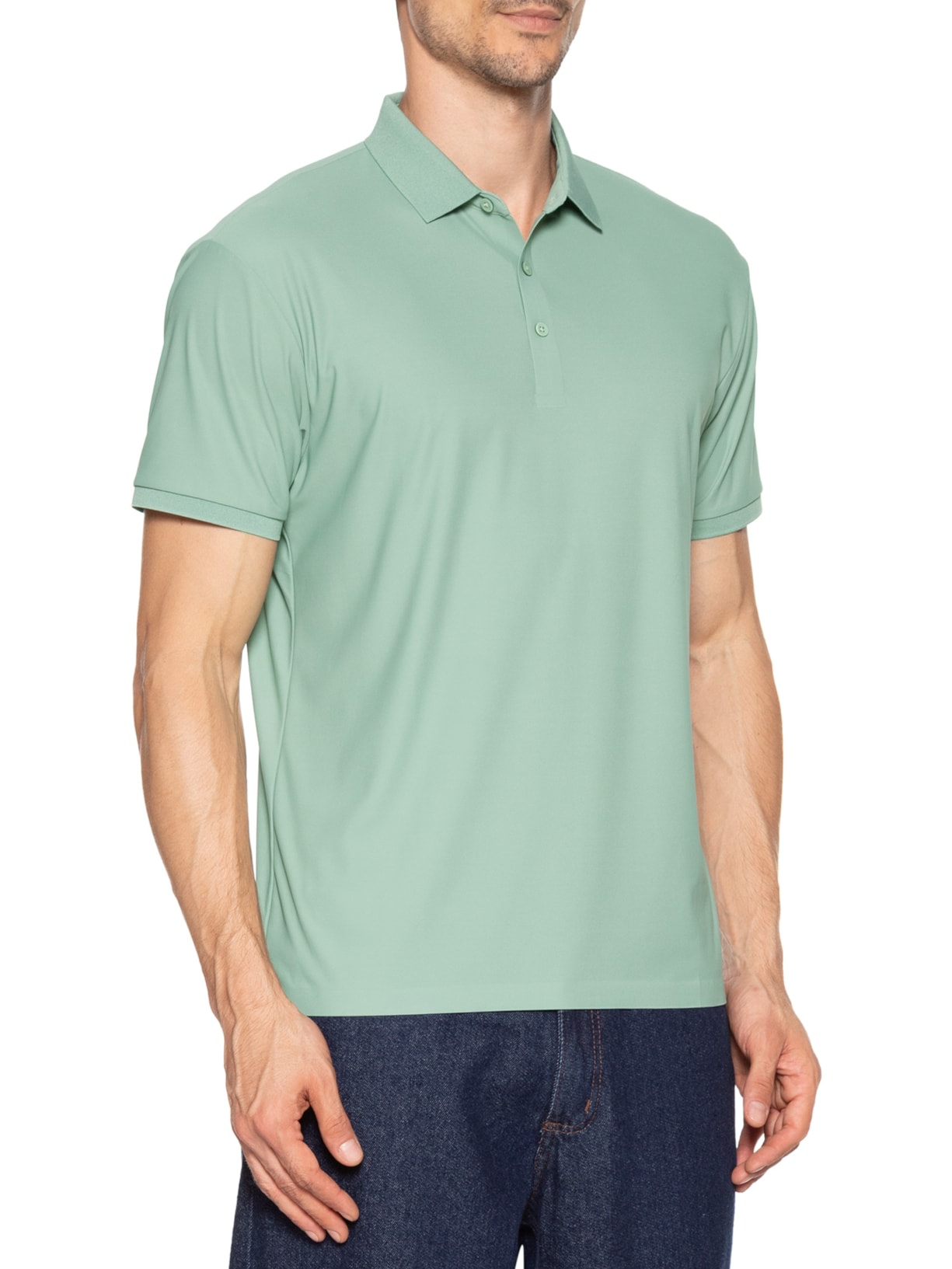 Polo Masculina Toque Gelado Sem Costura Verde '2 Essential