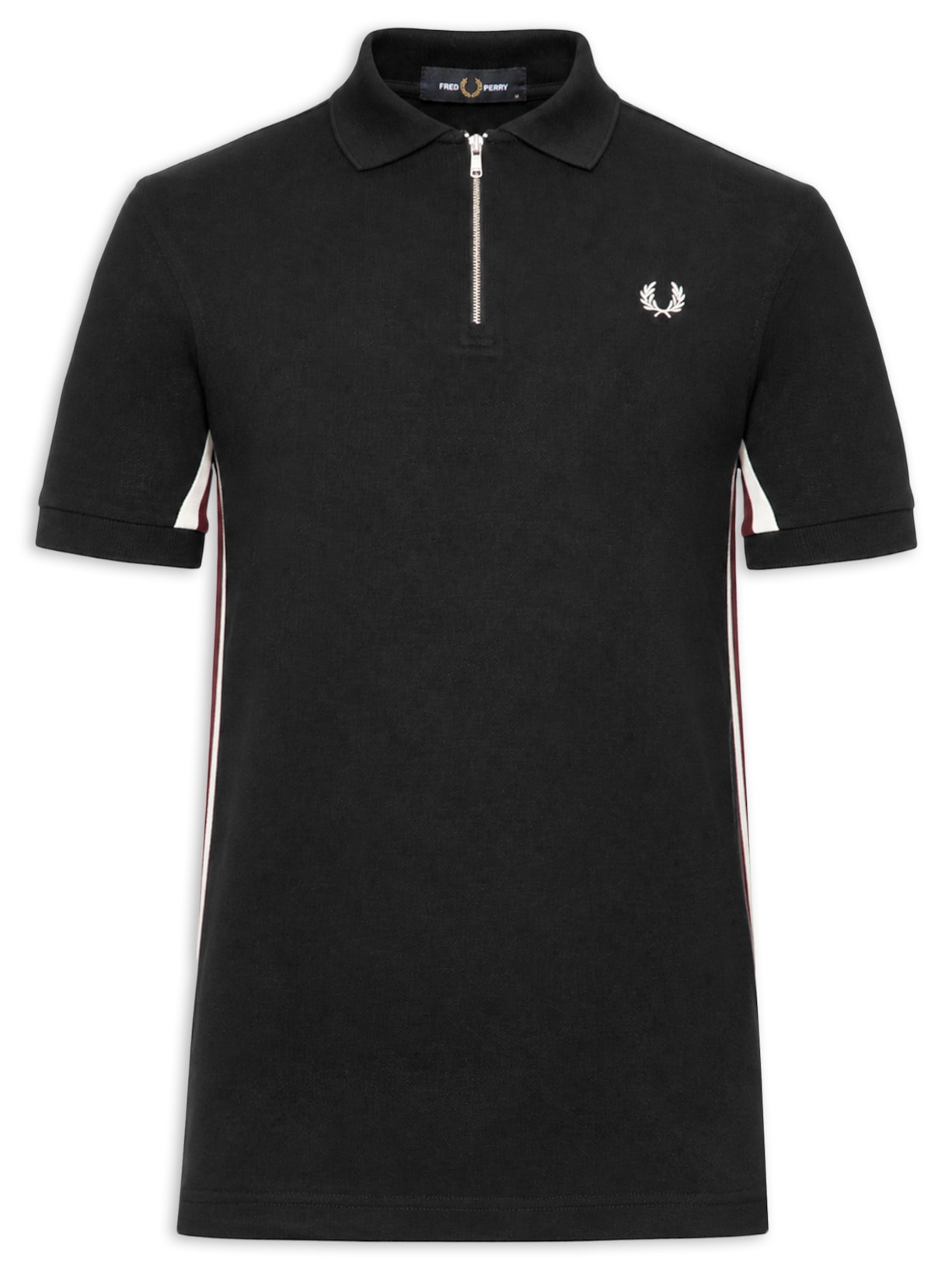 Polo Masculina Tramline Stripe Preto Fred Perry