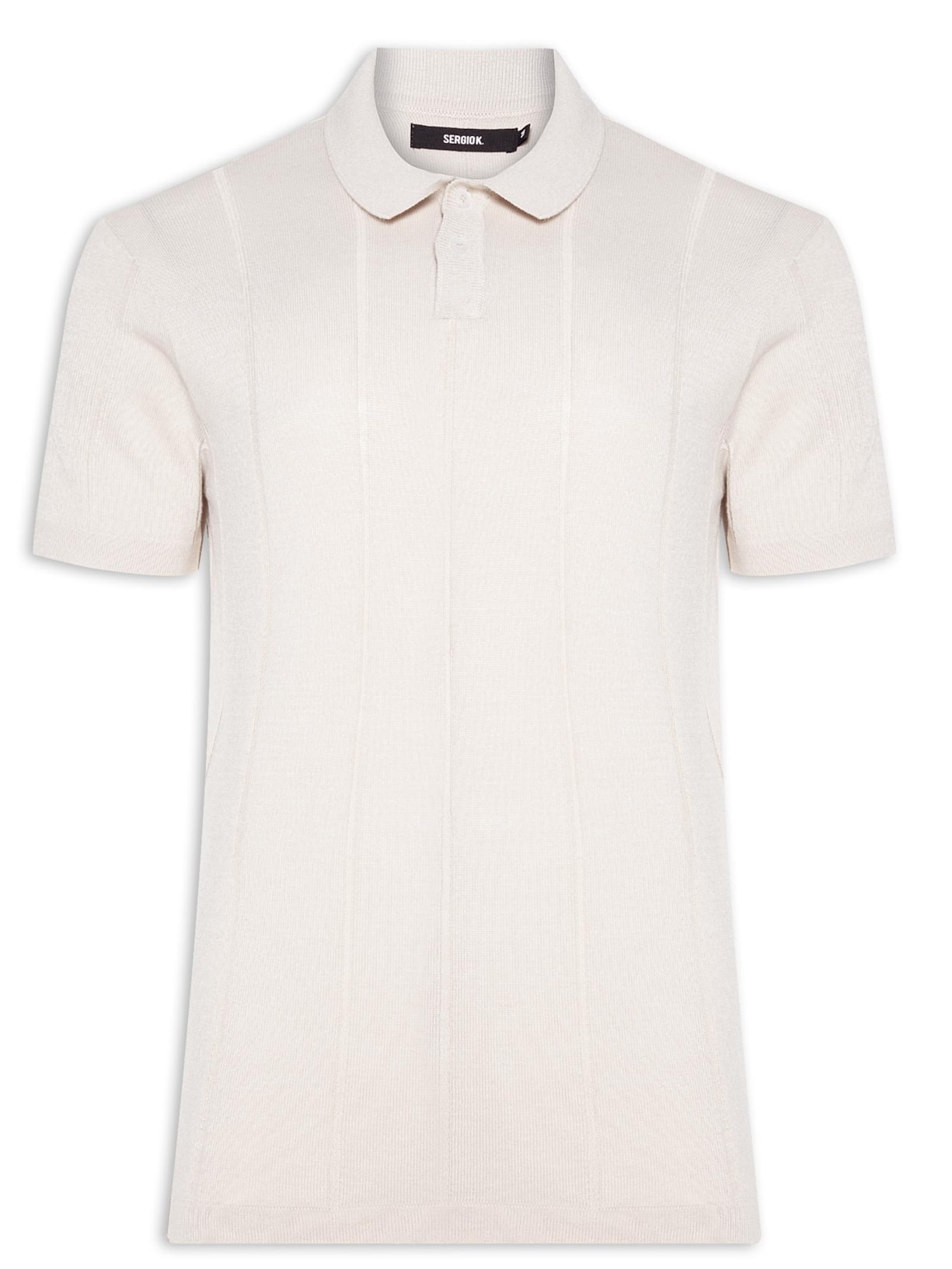 Polo Masculina Tricot 2 Botões - Bege