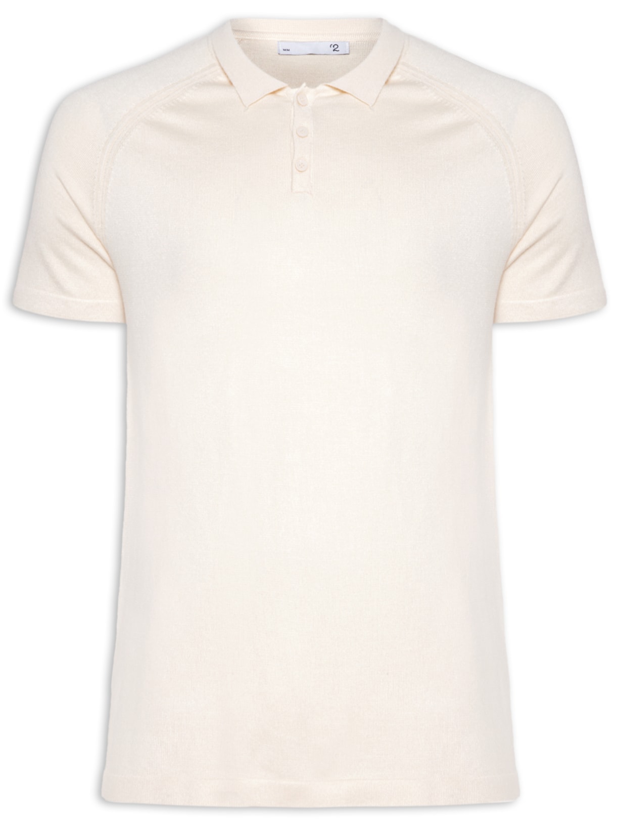 Polo Masculina Tricot Com Textura - Bege