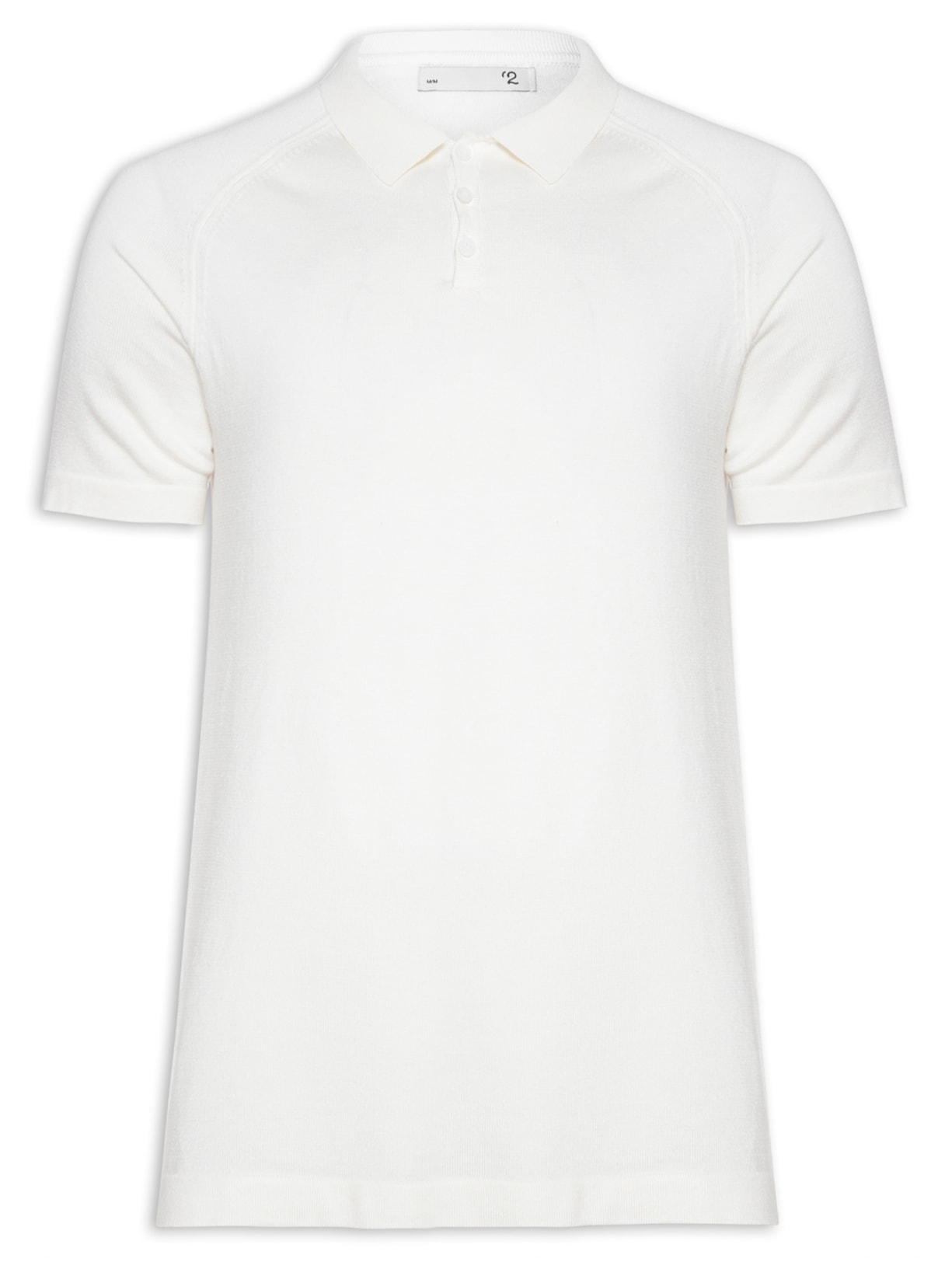 Polo Masculina Tricot Com Textura - Branco