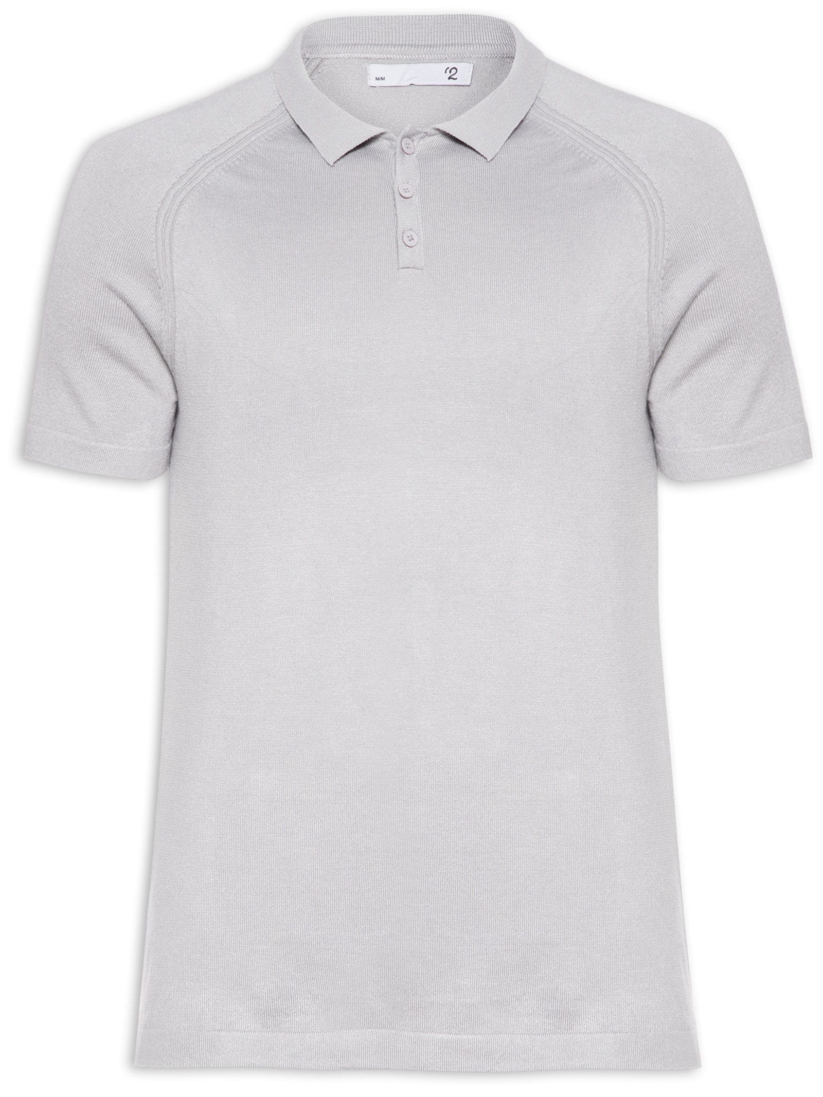 Polo Masculina Tricot Com Textura - '2Essential - Cinza