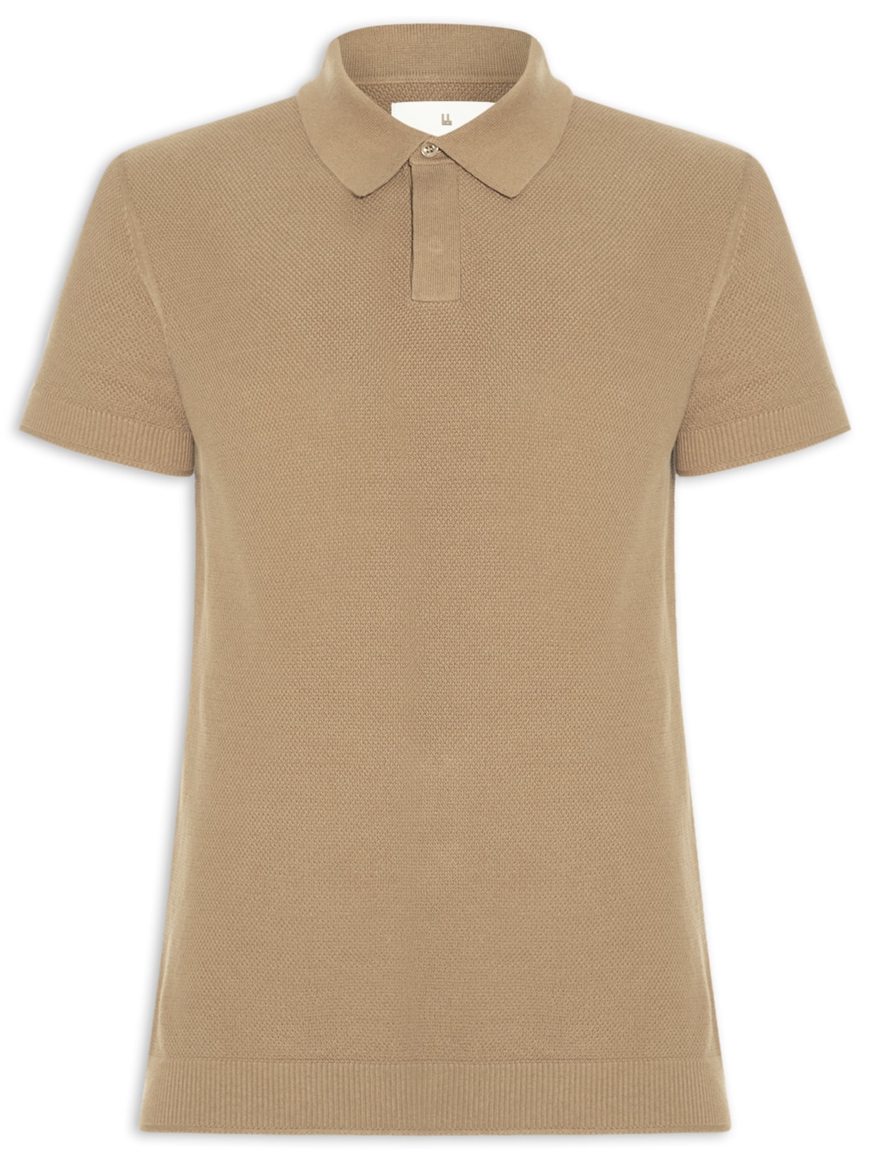 Polo Masculina Tricot Corda New - Bege