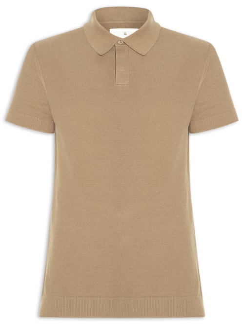 Polo Masculina Tricot Corda New - Bege