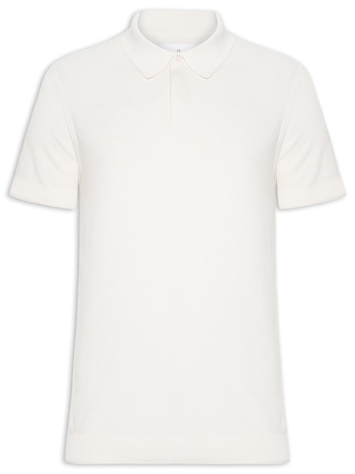 Polo Masculina Tricot Corda New - Branco