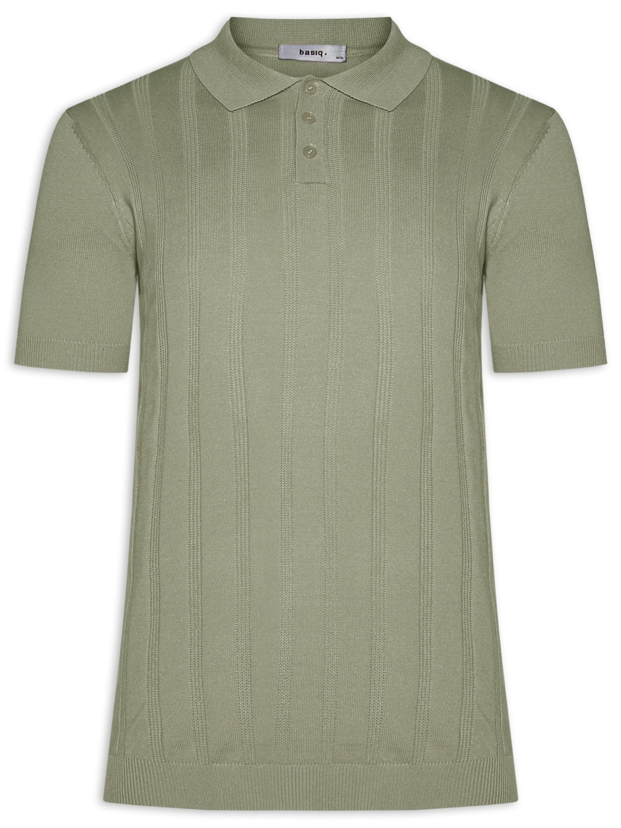 Polo Masculina Tricot Detalhes Verde Basiq Men