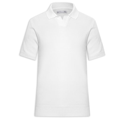 Polo Masculina Tricot Gola Colombiana - Branco