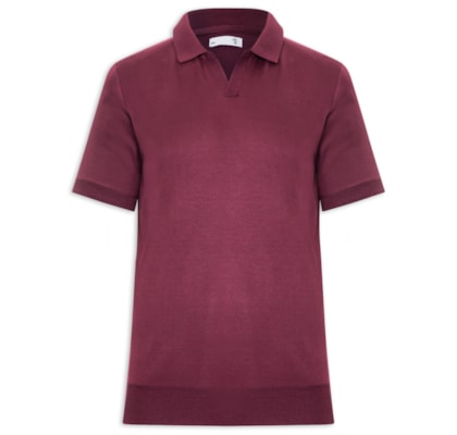 Polo Masculina Tricot Gola Colombiana - Vermelho