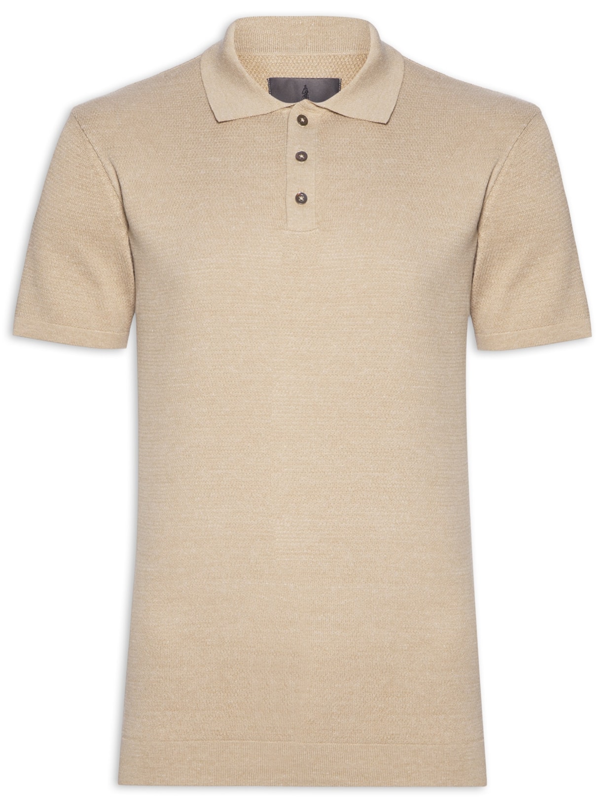Polo Masculina Tricot Itacare Manga Curta - Bege